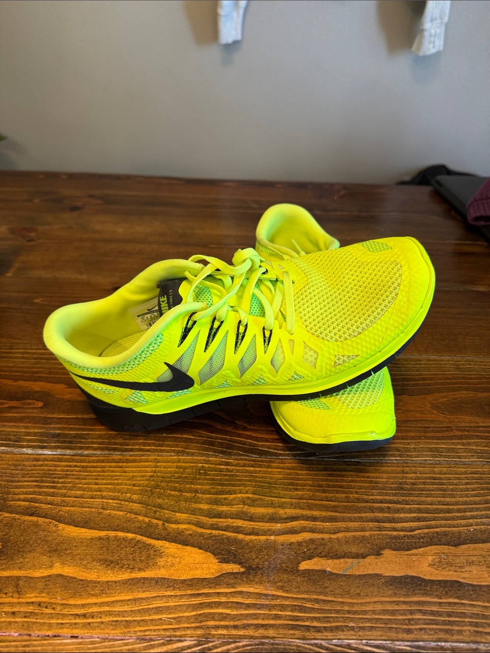 Nike Neon Yellow and Black Mesh Running Sneakers